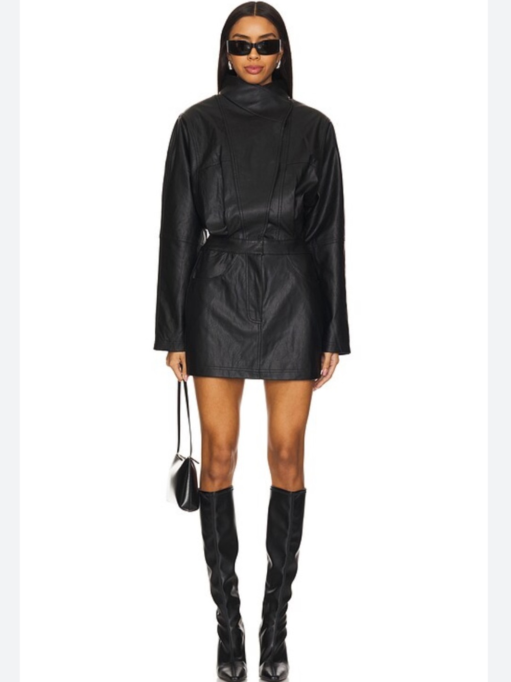 Ronny Kobo Maddix Faux leather mini dress
